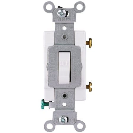 Leviton Commercial Grade 20 Amp Toggle Single Pole Switch, White S08-CS120-2WS